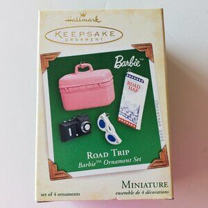NWT - Hallmark Keepsake Ornament 2005 Barbie Road Trip 4 Miniature Ornament Set